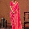 Women's Silk Blend Pink Woven Design Designer Saree With Blouse Piece