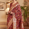 Dhiyona GR Women's Kalista Earth Red Woven Jamewar Kashmiri Banarasi Saree