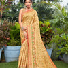 Dhiyona GR Women's Kanishka Gnocchi Beige Zari Woven Design Banarasi Organza Saree