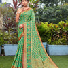 Dhiyona GR Women's Kanishka Ombre Green Zari Woven Design Banarasi Organza Saree