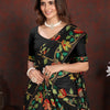 Dhiyona GR Women's Karvaah Impression Black Cotton Jamdani Saree