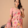 Dhiyona GR Women's Karvaah Rose Pink Cotton Jamdani Saree