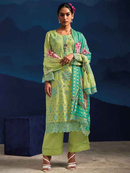Women Floral Embroidered Regular Thread Work Kurta with Trousers & With Dupatta