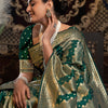 Dhiyona GR Women's Kavya Silk Bottle Green Banarasi Silk Woven Saree