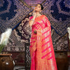 Dhiyona GR Women's Kavya Silk Pink Banarasi Silk Woven Saree