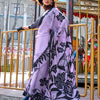 Women's Crepe Lavendar Printed Designer Saree With Blouse Piece