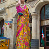 Women's Crepe Pink Printed Designer Saree With Blouse Piece
