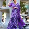 Women's Crepe Purple Printed Designer Saree With Blouse Piece
