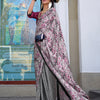 Women's Crepe Pink Printed Designer Saree With Blouse Piece