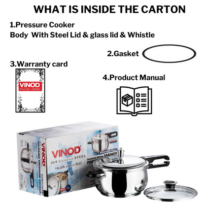 Vinod Splendid Plus Stainless Steel Outer Lid Pressure Cooker