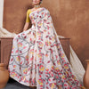 Dhiyona GR Women's Keeyah White & Red Muslin Cotton Jamdani Saree