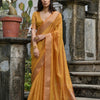 Yellow Yellow Soft Tussar Silk Saree
