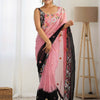 Women's Georgette Black Embellished Designer Saree With Blouse Piece