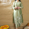 Dhiyona IE Women Floral Embroidered Regular Thread Work Kurta with Trousers