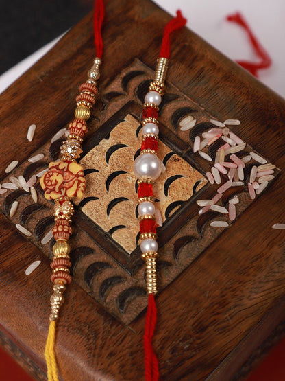 Anouk Unisex Set Of 2 Beaded Thread Rakhi