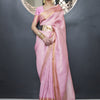 Women's Silk Blend Pink Woven Design Designer Saree With Blouse Piece