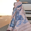 Women's Tissue Beige Printed Designer Saree With Blouse Piece