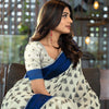 Dhiyona GR Women's Kimaya Navy Soft Cotton Block Woven Design Saree