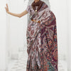 Women's Crepe Grey Digital Print Celebrity Saree With Blouse Piece