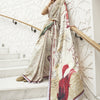 Women's Crepe Cream Digital Print Celebrity Saree With Blouse Piece
