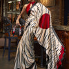 Women's Crepe Off White Printed Celebrity Saree With Blouse Piece