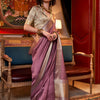 Women's Chiffon Cream Woven Design Designer Saree With Blouse Piece