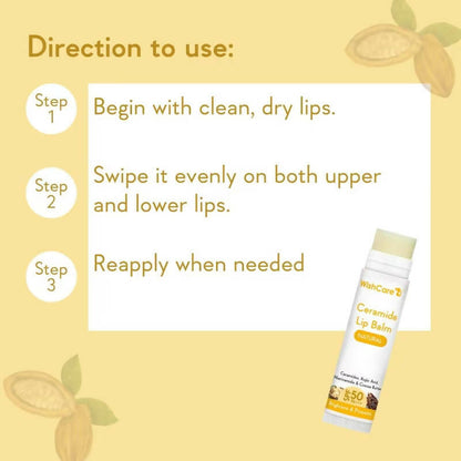 Wishcare Ceramide Lip Balm with SPF50 PA+++ - Natural - Indyancart