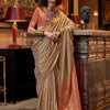 Women's Tussar Silk Orange Woven Design Designer Saree With Blouse Piece
