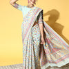 Women's Modal Pink Woven Design Celebrity Saree With Blouse Piece