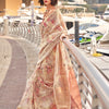 Women's Tissue Brown Woven Design Designer Saree With Blouse Piece