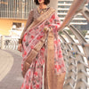 Women's Tissue Grey Woven Design Designer Saree With Blouse Piece
