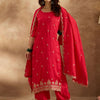 Dhiyona IE Women Ethnic Motifs Embroidered Regular Kurta with Trousers & Dupatta