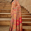 Women's Cotton Silk Beige Woven Design Designer Saree With Blouse Piece