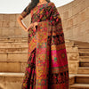 Women's Cotton Silk Black Woven Design Designer Saree With Blouse Piece