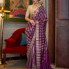 Women's Viscose Silk Cream Woven Design Designer Saree With Blouse Piece