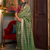Women's Viscose Silk Burgundy Woven Design Designer Saree With Blouse Piece
