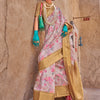 Women's Georgette Camel Brown Woven Design Designer Saree With Blouse Piece