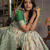 Dhiyona GR Women's Kusum Caledon Green Soft Cotton Jamdani Saree