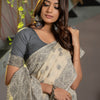 Dhiyona GR Women's Kusum Shark Grey Soft Cotton Jamdani Saree