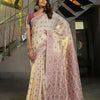 Dhiyona GR Women's Kusum Opera Mauve Soft Cotton Jamdani Saree