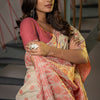 Dhiyona GR Women's Kusum Dusty Coral Pink Soft Cotton Jamdani Saree
