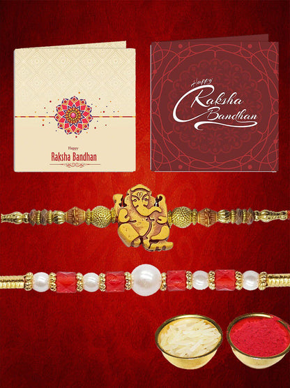 Anouk Unisex Set Of 2 Beaded Thread Rakhi