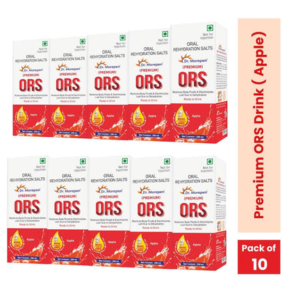 Dr. Morepen Premium ORS Drink With Electrolytes for Instant Hydration Apple Flavour
