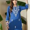 Indyancart IE Embroidered Round Neck Tunic With Trousers