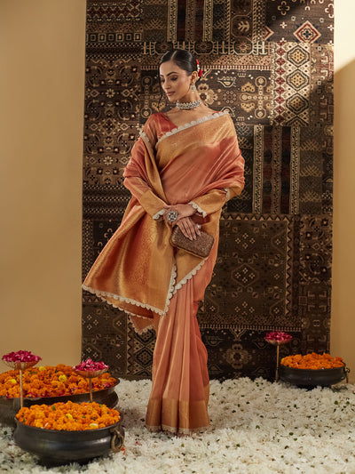 Indyancart KS Women's Woven Design Embellished Saree