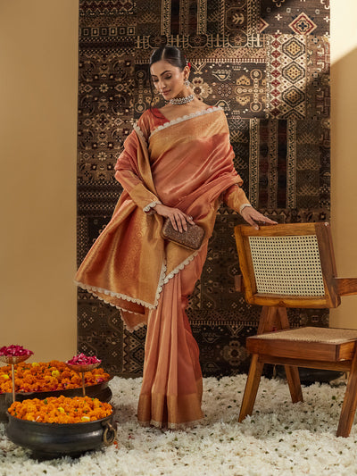 Indyancart KS Women's Woven Design Embellished Saree