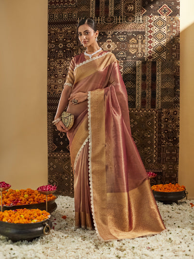 Indyancart KS Women's Woven Design Zari Saree
