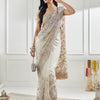 Dhiyona KS Women's Floral Embellished Beads and Stones Net Saree