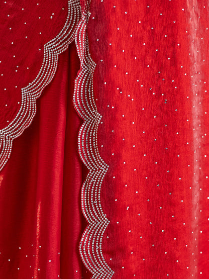 Dhiyona KS Women's Embellished Beads and Stones Pure Silk Saree