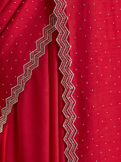 Dhiyona KS Women's Embellished Beads and Stones Silk Blend Saree